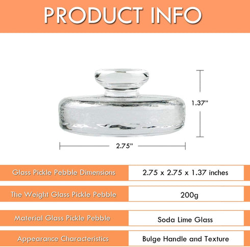 Artcome 5-Pack Glass Fermentation Weights with Easy Grip Handle and Unique Texture Design for Large Wide Mouth Mason Jars