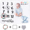sunvito Baby Milestone Blanket Large Baby Monthly Blanket for Baby Boy Girl Newborn Soft Flannel Baby Swaddle Blanket Elephant Blanket First Year Calendar Growth Chart with Wreath Frame 47''x40''