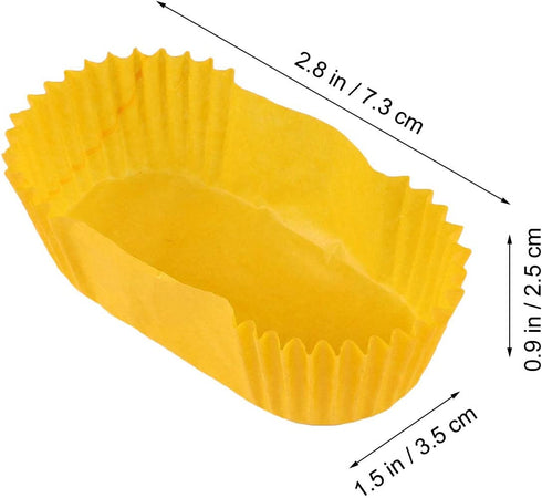 Cabilock 1000 Pcs Baking Cup Oval Cake Paper Tray Boat Shape Paper Cups High Temperature Cake Cup Bread Baking Cups Safe Grease Proof Cupcake Liners Perfect Cups for Cake Balls Muffins Cupcakes