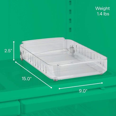 YouCopia RollOut Fridge Caddy, 9" Wide, Clear
