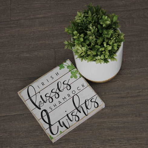 Simply Said, INC Perfect Pallets Petites - Irish Kisses & Shamrock Wishes, 8x8 in Wood Sign PET18688