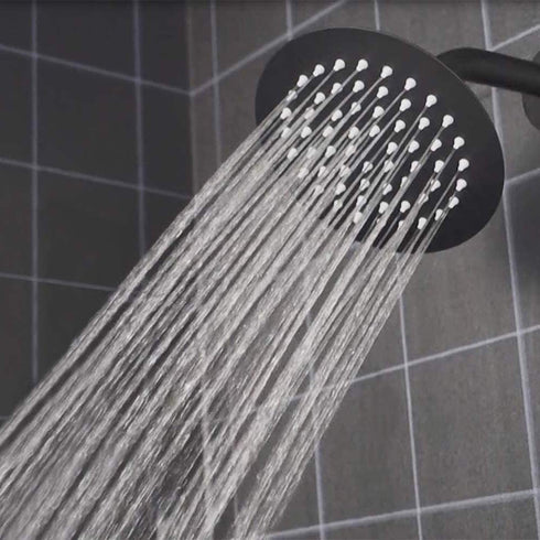 High Pressure Shower Head, 6 Inch Rain Showerhead, Ultra-Thin Design-Best Pressure Boosting-Awesome Shower Experience, NearMoon High Flow Stainless Steel Rainfall Shower Head (Matte Black)