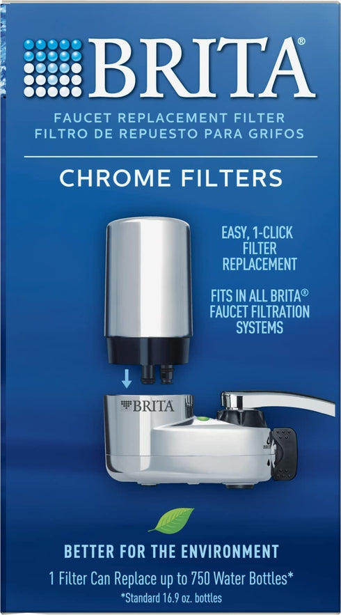 Brita Filter Replacement Faucet Mount, 2, Chrome