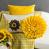 JWH 3D Flower Throw Pillow Covers Aesthetic Round Accent Pillow Cases Handmade Decorative Pillowcase Soft Velvet Cushion Covers Farmhouse Living Room Sofa Couch Decor Sham Gifts 12 Inch Gold Yellow