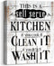 Creoate Kitchen Rules Wall Art, Funny Sayings for Kitchen Decor Modern Giclee Canvas Print Artwork Rustic Farmhouse Home Wall Decor for Dining Room€¦