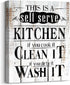 Creoate Kitchen Rules Wall Art, Funny Sayings for Kitchen Decor Modern Giclee Canvas Print Artwork Rustic Farmhouse Home Wall Decor for Dining Room€¦