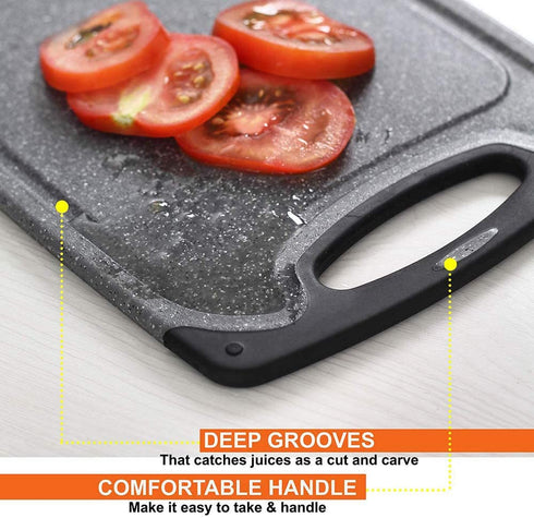 KIMIUP Kitchen Cutting Board (Set of 3),Professional Chopping Boards Sets,Dishwasher Safe Cutting Boards With Juice Grooves & Carrying Handle & No BPA
