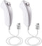 2 Pack Wii Nunchucks Controller, kiwitatá Nunchuk Replacement Video Game Pad Joystick for Wii Wii U Remote Console White