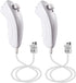 2 Pack Wii Nunchucks Controller, kiwitatá Nunchuk Replacement Video Game Pad Joystick for Wii Wii U Remote Console White