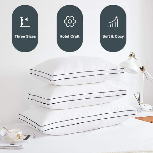 Gehannah Bed Pillows for Sleeping?2 Pack?, Luxury Plush Soft Pillow with Home and Hotel, Breathable Microfiber Cover Skin-Friendly Pillows for Side Back Sleepers (Queen)