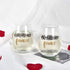 Modwnfy Boyfriend and Girlfriend Wine Glasses, Set of 2 Fiancee Stemless Wine Glasses 15Oz Engagement Gifts for Couples Fiancee Fiance Her
