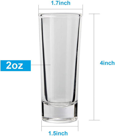 18 Pack Shot Glasses, RUCKAE 2 Ounce Shot Glasses with Heavy Base, Clear Shot Glasses Set of 18 (Cylinder Shaped)