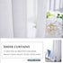 PONY DANCE Short Window Curtains - Linen Look Semi Sheer White Voile Valance Casual Back Tab Drapes for Small Bathroom Basement, 52 Wide x 36 Long, 2 Panels