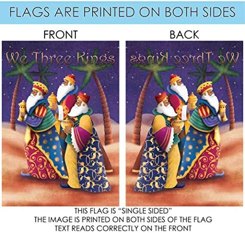 Toland Home Garden 12x18 Inch Double Sided Garden Flag Christmas Flag, We 3 Kings Winter Christmas Garden Flag House Flag For Outdoor Yard Decoration