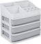 ELUCHANG Cosmetic Makeup Organizer Plastic Storage Box with Drawer Lipsticks Holder Desktop Sundry Storage Case