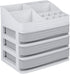 ELUCHANG Cosmetic Makeup Organizer Plastic Storage Box with Drawer Lipsticks Holder Desktop Sundry Storage Case