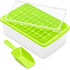 Ice Cube Tray with Lid and Bin for Freezer, Easy Release 55 Nugget Ice Tray with Cover, Storage Container, Scoop. Perfect Small Ice Cubes Trays & Mold. Flexable Durable Plastic, BPA Free