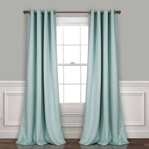 Lush Decor Curtains-Grommet Panel with Insulated Blackout Lining, 84 in L Pair, Blue