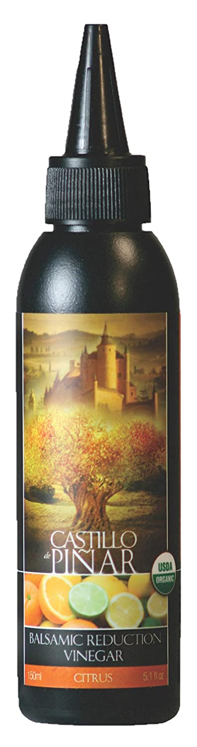 Castillo de Piñar Citrus Balsamic Reduced Vinegar 150ml, Certified USDA Organic Non GMO