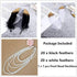 JeVenis 41 PCS Gorgeous Black and Gold Dipped Feather Black Feathers White Pearl Bead Necklaces for 1920's Wedding Cake Decoration Gastby Theme Table Decorations