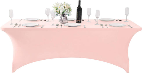 Hezuzo Spandex Table Cover for 8FT or 4ft or 6ft Table Universal Fitted Stretch Tablecloth for Party, Banquet, Wedding and Events