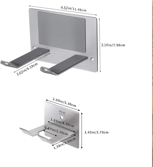 FLE Hair Dryer Holder, New Upgrade Wall Mount Self Adhesive - Blow Dryer Holder Punching or Self-Adhesive Two Ways to Use and Fit for Most Hair Dryers