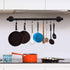 TLBTEK Industrial Pipe Clothes Rack,Black Iron Bathroom Kitchen Towel Bar,Vintage Farmhouse DIY Wall Mounted Pot Bar Rack, Detachable Kitchen Utensils Hanger (31.5 Inch)