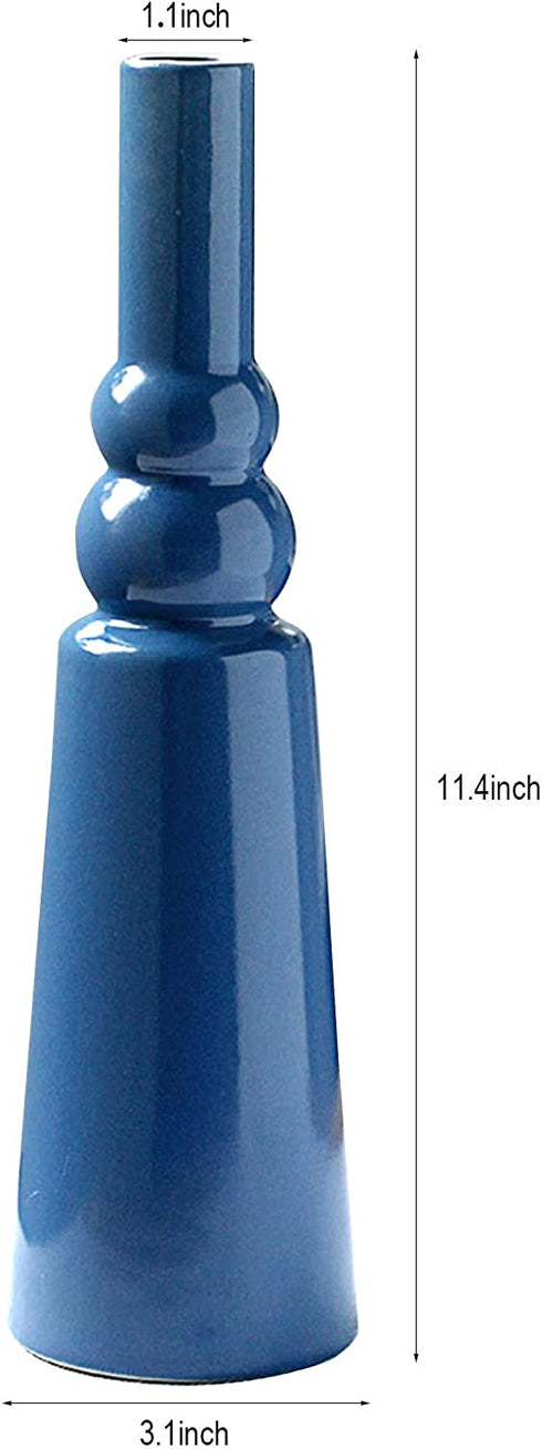 Ceramic Vase,Delicately Carved Style Art Vase, Glazed Flower Ceramic Vase, Handmade Creative Floral Vase, Home Office Wedding Decor Vase(Blue)