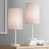 PORTRES 18.75'' Traditonal Accent Table Lamp Set of 2 for Bedroom Desk Lamps for Living Room Kids Room Study Room Office Rustic Decor Nightstand Rice Paper Lamps( White& Pink)