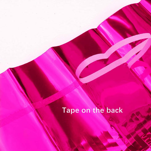 2 Pcs 3.2ft x 8.2ft Shiny Hot Pink Metallic Tinsel Foil Fringe Curtains Photo Booth Backdrop for Birthday Wedding Holiday Celebration Bachelorette Party Decorations (Hot Pink)