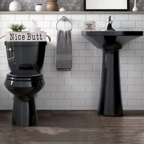 Farmhouse Bathroom Decor,Nice Butt Bathroom Decor Storage Box, Rustic Sweet Cheeks Bathroom Decor Box with Funny Bathroom Signs, Funny Bathroom Decorations, Black Bathroom Accessories