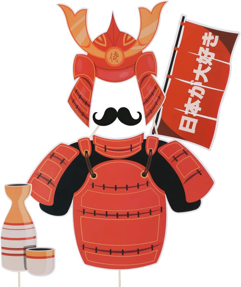 PRETYZOOM 20pcs Japanese Party Photo Booth Props Japan Photo Props Kabuki Kitsune Samurai Decor for Birthday Halloweeen Christmas Party