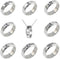 8 Pack Kpop BTS Bangtan Boys Ring with Necklace for Army Gifts