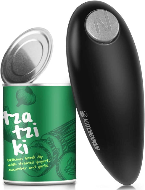Electric Can Opener, Safe Smooth No Sharp Edges Can Opener for Almost Size Can, Best Gift for Women, Senior with Arthritis, Fits Perfect in Drawer (Black)
