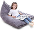 BCHWAY Stuffed Animal Storage Bean Bag Chair | 53" Extra Large Beanbag Cover for Kids and Adults, Plush Toys Holder and Organizer for Boys and Girls | Premium Velvet - Soft & Comfortabl (Stars Style)