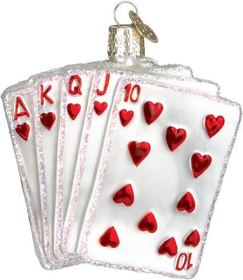 Old World Christmas Ornaments: Vegas Baby Glass Blown Ornaments for Christmas Tree, Royal Flush (44035)