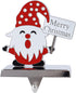 Santa Stocking Holders for Mantel Set of 2 - Metal Christmas Stocking Holder for Fireplace Christmas Stocking Hangers Mantle Stocking Hooks for Fireplace Shelf Christmas Holiday Decor(Santa)