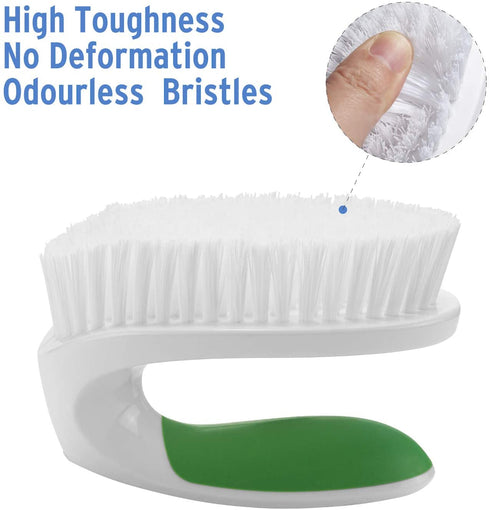 Amazer Scrub Brush for Cleaning, 2-Pack Deep Cleaning Nylon Brush Set with Handles, Heavy Duty Grout Corner Brushes with Comfort Grip for Bathroom, Floor, Tub, Carpet, Shower, Tile and Kitchen