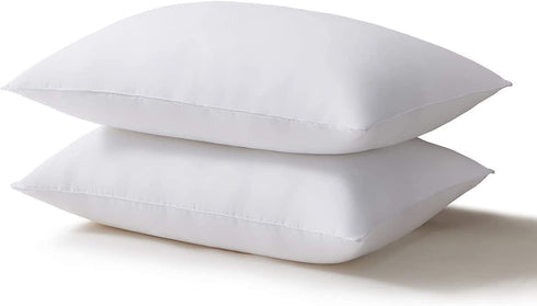 Acanva Bed Pillows for Sleeping 2 Pack, Alternative Microfiber Filled, Natural Cover Skin-Friendly, Soft and Supportive for Side Back Sleepers, Queen, White 2 Count