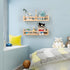 Nursery Bookshelf- Set of 2- Baby Floating Bookshelf or Book Shelf Organizer for Kids Nursery Decor,Wall Shelves for Kitchen Spice Rack,Pine Natural Wood