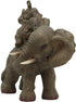 Ebros Small Wildlife Elephant Father and 2 Calves On Piggyback Playing Statue 5.25" Tall Resin Safari Elephants Family Figurine Sculpture Decor Gifts