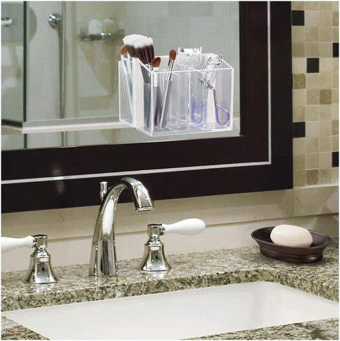 iDesign York Countertop Bar Soap Dish, Metal Soap Holder for Bathroom, Shower, Vanity, 3.87" x 5.5" x 1.4", Bronze