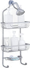 Hanging Shower Caddy, Maxdoux Bathroom Storage Rack Over Shower Head Aluminum 100% Anti-Rust Shower Organizer With Basket for Soap and 2 Hooks, Extra Wide Shower Storage for Shampoo, Conditioner, Gray
