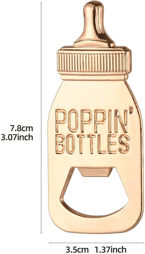 Yuokwer 12pcs Bottle Opener Baby Shower Favor for Guest,Rose Gold Feeding Bottle Opener Wedding Favors Baby Shower Giveaways Gift to Guest, Party Favors Gift & Party Decorations Supplies (Blue, 12)