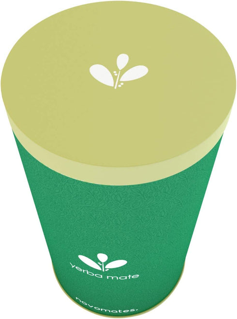 Novomates Double Wall Glass Yerba Mate Cup with Stanley Steel Bombilla Mate and Yerba Container - Yerba Mate Cup and Bombilla Set - Yerba Mate Gourd and Bombilla Mate plus Container - 8.4oz (250 ml)