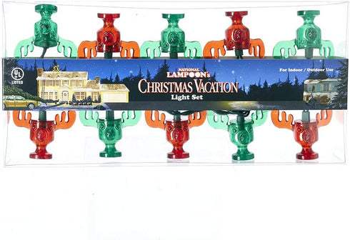 Kurt Adler 10-Light National Lampoon red and Green Wally World Moose Mug Light Set