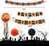 Halloween Party Decoration Kit, Orange Black Pumpkin Paper Garland Lantern Lamp Tissue Paper Pom Poms Flowers €œHappy Halloween Banner for Halloween Party Birthday Event Decorations