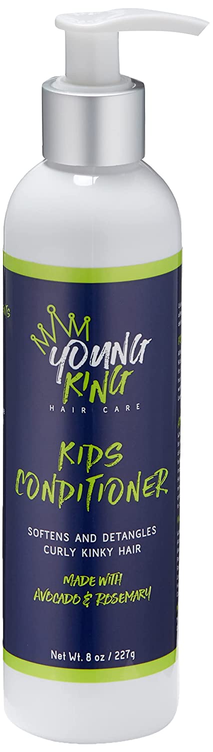 YOUNG KING HAIR CARE Kids Conditioner For Boys | Soften, Nourish and Detangle Natural Curls | Plant-Based and Harm-Free | 8 oz