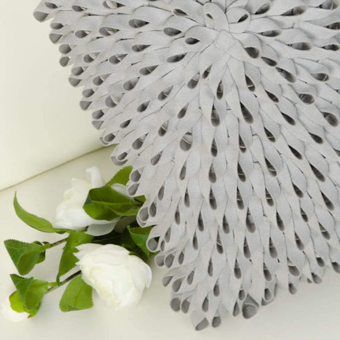 KINGROSE 3D Flower Home Decorative Accent Throw Pillow Case Artistic Cushion Cover for Sofa Couch Chair 12 x 20 Inches Solid Suede Silver Grey