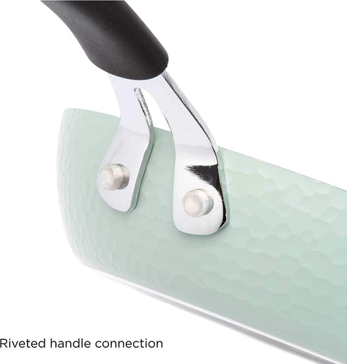 Ecolution Impressions Hammered Non-Stick Frying Pan, Dishwasher Safe, Riveted Stainless Steel Handle, 8 Inch, Sage